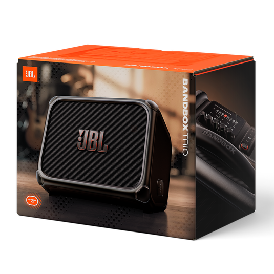 JBL BandBox Trio | Caixa de som e amplificador portátil com IA