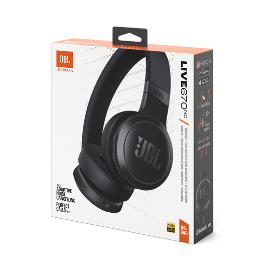 JBL TUNE 670NC ワイヤレスヘッドホン　ブラック JBL Live 670NC | Fones de ouvido on-ear sem fios com cancelamento