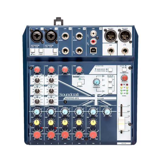 Soundcraft Notepad-8fx ミキサー Notepad-8FX | Mixer analógico de tamanho compacto com USB I/O e