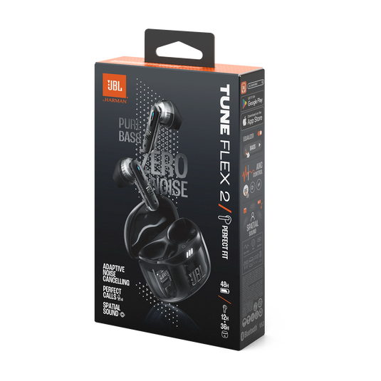イヤホン JBL TUNE FLEX 2 GHOST EDITION Black JBL Tune Flex 2 Ghost Edition | Fones de ouvido sem fio com