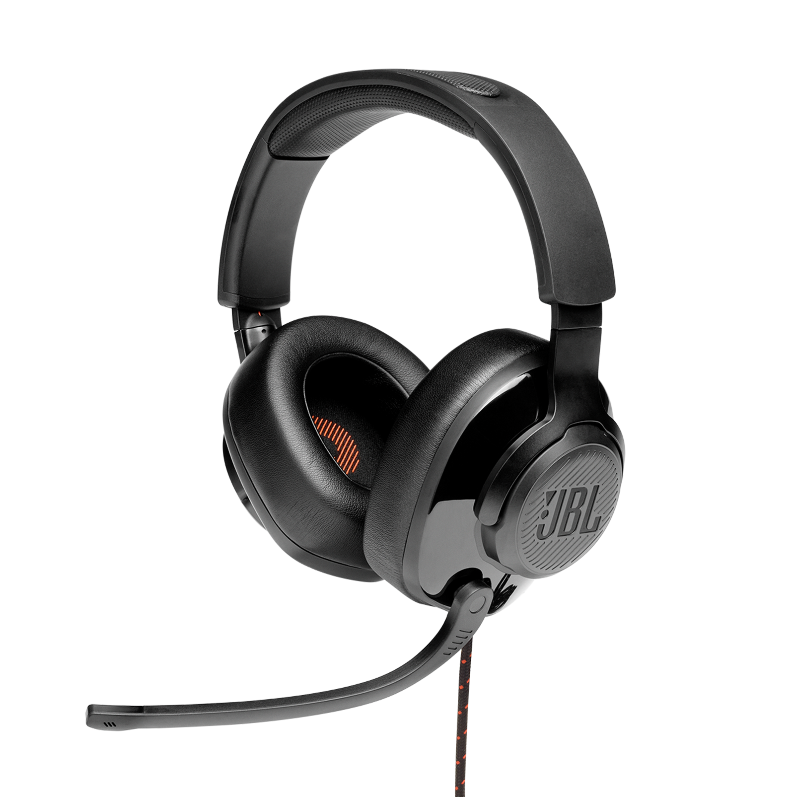 JBL Quantum 300 - Black - Hybrid wired over-ear gaming headset with flip-up mic - Hero