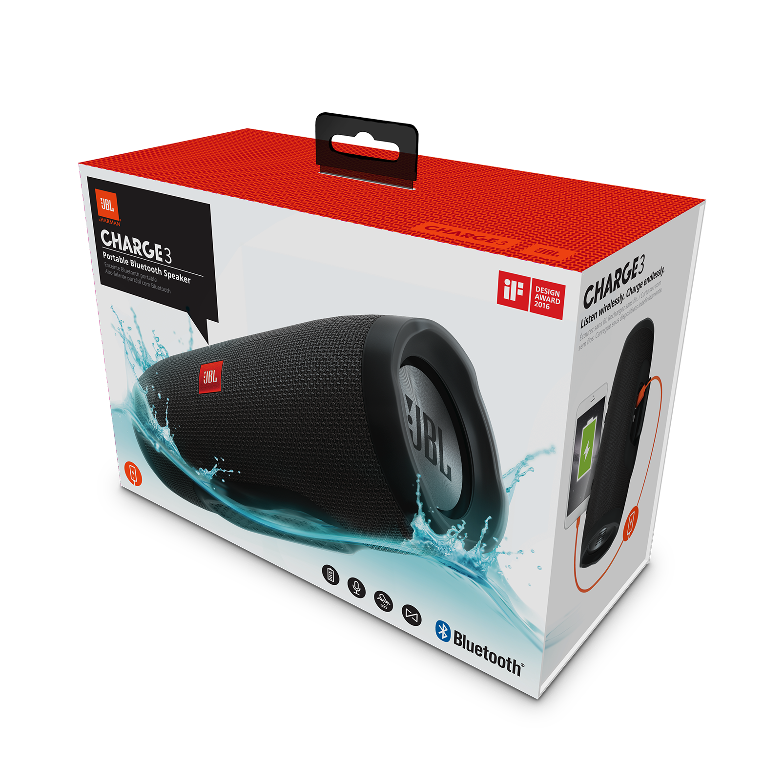 JBL Charge 3 Caixa de som portátil com Bluetooth®