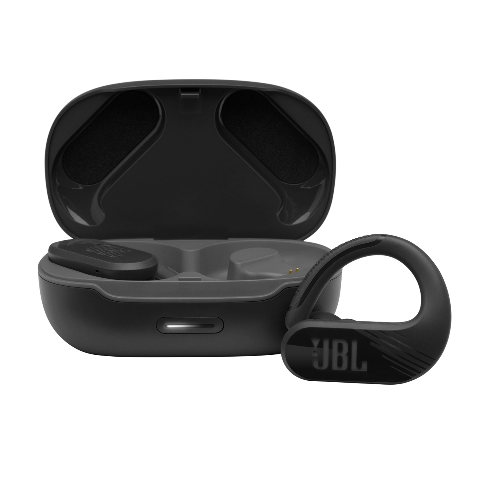 JBL Endurance Peak II - Black - Waterproof true wireless sport earbuds - Hero