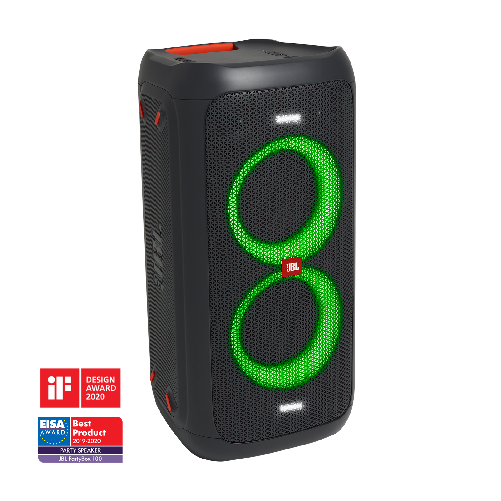 JBL PartyBox 100 - Black - Powerful portable Bluetooth party speaker with dynamic light show - Hero